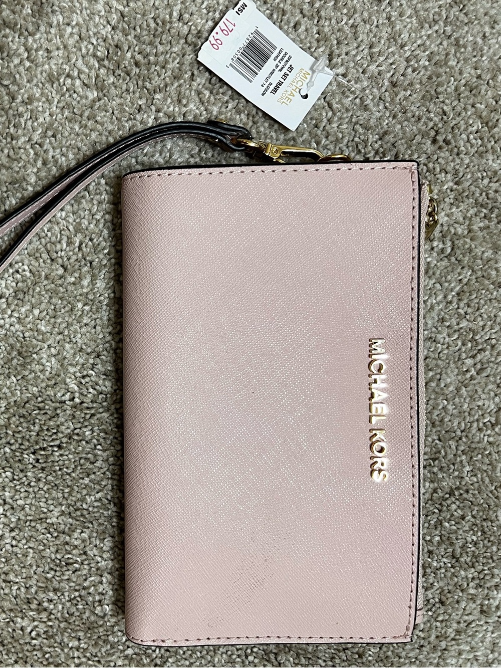MICHAEL Michael Kors Blush Pink Saffiano Wristlet Clutch